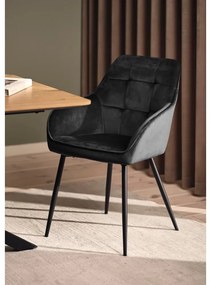 Set de scaune de sufragerie gri cu cotiere 2 buc. tapițat Nolan Square – Unique Furniture