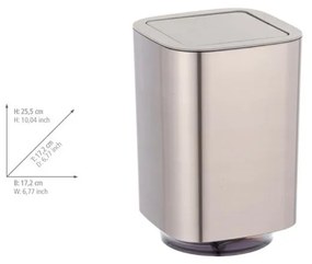 Coș de gunoi argintiu lucios din plastic 5,5 l Auron – Wenko