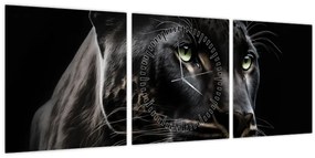 Tablou - Pantera Neagră (cu ceas) (90x30 cm)