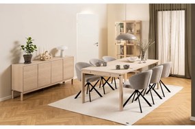 Masă de dining extensibilă cu blat cu aspect de lemn de stejar 100x200 cm Linley – Actona