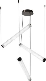 Zuma Line 1238 - Lustră suspendată LED dimabilă pe cablu COMO LED/64W/230V 2700-6500K, neagră, cu telecomandă