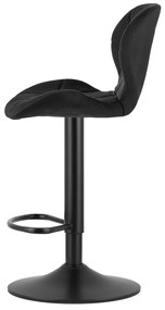 Scaun de bar cu picior negru WEST VELVET, negru