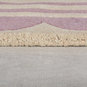Covor mov/în culoare naturală țesut manual din lână 120x170 cm Lois Scallop – Flair Rugs