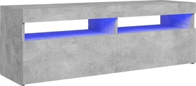 vidaXL Comodă TV cu lumini LED, gri beton, 120x35x40 cm