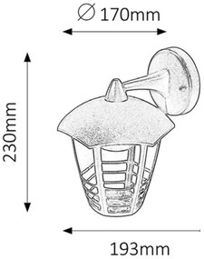 Rabalux 8617 - Corp de iluminat perete exterior MARSEILLE 1xE27/60W/230V