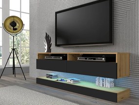 Masă TV Dual 160 (Stejar artisan + Negru). 1124831