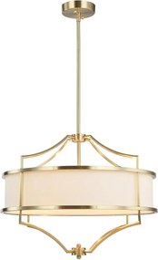 Lustră pe tijă STESSO, 4xE27/15W/230V, Ø 55 cm, alamă/alb - Open Design OR80933