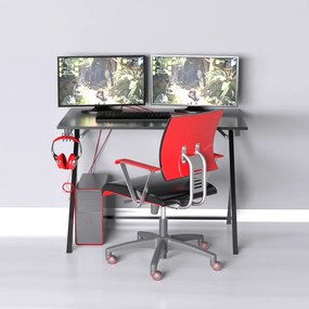 Birou calculator cadru metalic Nadia Homs, negru