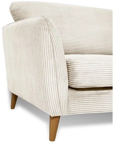 Canapea albă cu tapițerie din catifea reiată 206 cm Paris – Scandic