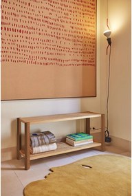 Etajeră cărămizie/în culoare naturală deschisă cu aspect de lemn de stejar 126x59x43 cm Bona – Teulat