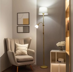 Brilagi - Lampă de podea CERIA 2 în 1, 1xE27/100W/230V + 1xE14/25W, auriu/gri
