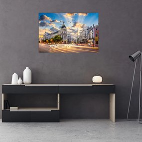 Tablou - Calle Gran Vía, Madrid, Spania (90x60 cm)