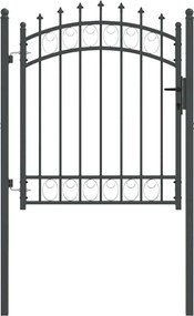 vidaXL Poartă de gard cu țepi Gri 125 x 100 cm Oțel vopsit în pulbere