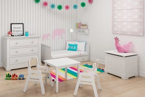 Comoda Marylou alba cu 3 sertare L102,6 cm