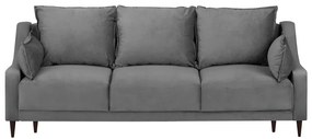 Canapea extensibilă cu 3 locuri și spațiu de depozitare Mazzini Sofas Freesia, gri