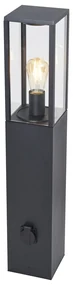 Lampă modernă de exterior neagră 80cm cu priză IP44 - Charlois