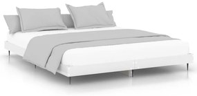 832231 vidaXL Cadru de pat, alb extralucios, 160x200 cm, lemn prelucrat