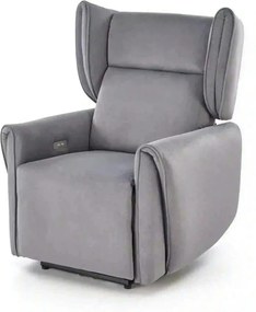 Fotoliu recliner GELATO, gri, stofa clasica, 83x91/161x95/109 cm