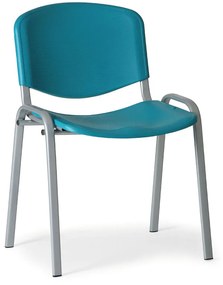 Scaun din plastic ISO - picioare gri, verde