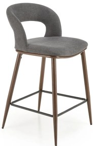 Scaun de bar tapitat H114 gri/nuc