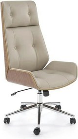 Scaun birou WEBSTER, nuc/bej, piele ecologica/placaj indoit, 60x65x114