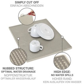 Scurgător de vase bej din cauciuc 40x30 cm Maxi – Wenko