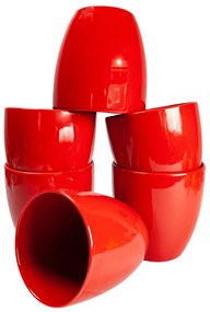 Set 6 vaze moderne, Cesiro, 11,5 cm înălțime, Roșu Înfocat