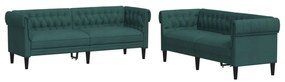 3209204 vidaXL Set canapele, 2 piese, verde închis, material textil