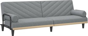 vidaXL Canapea extensibilă cu cotiere, gri deschis, textil
