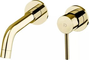 Baterie lavoar incastrata FDesign Flusso auriu lucios cu corp ingropat