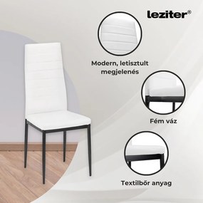 Renton 4+1 dining set alb-negru