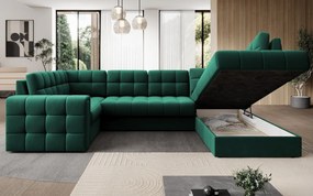 Coltar extensibil dreapta 5 locuri ELTAP, RT-35LU, Blewett, 299x198x82 cm, lemn/poliester, verde inchis