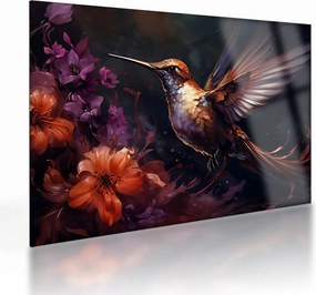 Tablou pe sticlă - Colibri (70x50 cm)