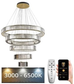 Lustră LED de cristal dimabilă pe cablu LED/195W/230V + telecomandă