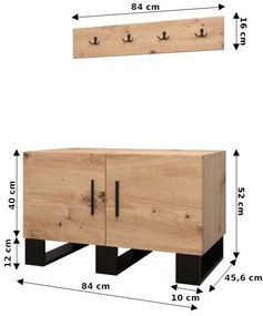 Set mobilier pentru hol Amanda 12 (Stejar artisan + Albastru). 1085961