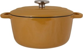Oală fontă emailată cu capac 24 cm 4,6 L Auriu Fontestic Cosy &amp; Trendy 9526324