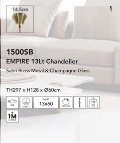 Lustra cristal casa scarii design LUX Empire 13L