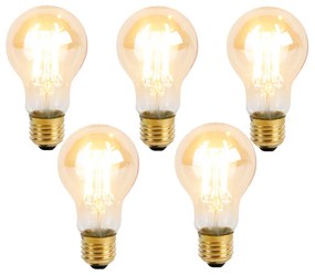 Set de 5 becuri LED E27 reglabile în 3 trepte A60 Goldline 5W 530lm 2200K