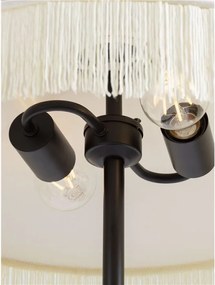 Lampadar cu abajur din catifea si franjuri bej VELVY