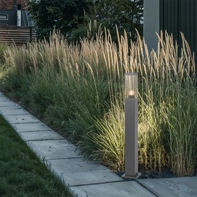 Lampă de exterior modernă gri închis cu sticlă fumuriu 80 cm - Malios