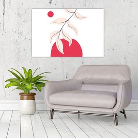 Tablou - Abstracție florală roz N⁰2 (90x60 cm)