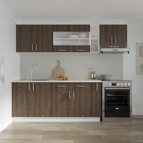 Set haaus V16, Stejar Bronz/Alb, Blat Thermo 28 mm, L 240 cm