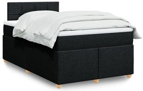 vidaXL Pat box spring cu saltea, negru, 120x190 cm, catifea