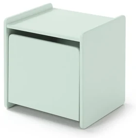 Set Mobilier Kiddy pentru Camera Copii – Pat 90x200 cm, Noptieră &amp; Bară Siguranță – Verde Mentă – Vipack