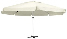 vidaXL Umbrelă de soare de grădină, stâlp aluminiu alb nisipiu 600 cm