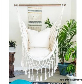 Fotoliu balansoar suspendabil, crem, OFRAME