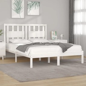 3103954 vidaXL Cadru de pat, alb, 200x200 cm, lemn masiv de pin
