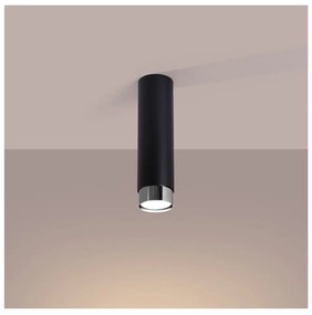 Plafonieră neagră/argintie Crown – Sollux