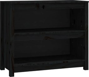vidaXL Bibliotecă, negru, 80x35x68 cm, lemn masiv de pin