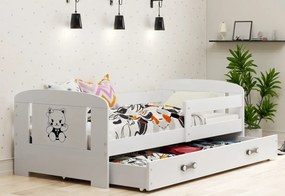 Supermobel Pat pentru copii FILIP P1S P1 + SD + saltea + somieră GRATIS, 80x160 cm, alb/auto